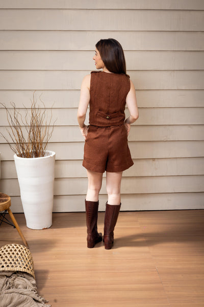 CONJUNTO TWEED MARROM
