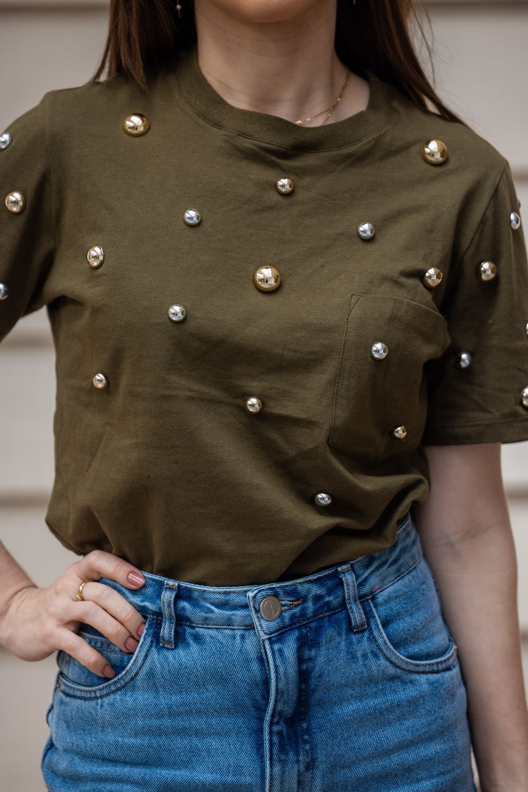 T-SHIRT APLICAÇÕES DE TACHAS