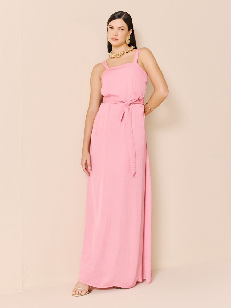 VESTIDO LONGO COM FAIXA