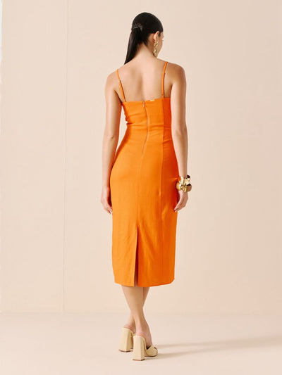 VESTIDO MIDI RECORTES