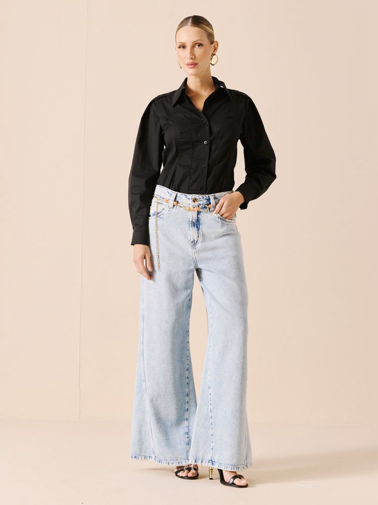 CALÇA JEANS WIDE LEG