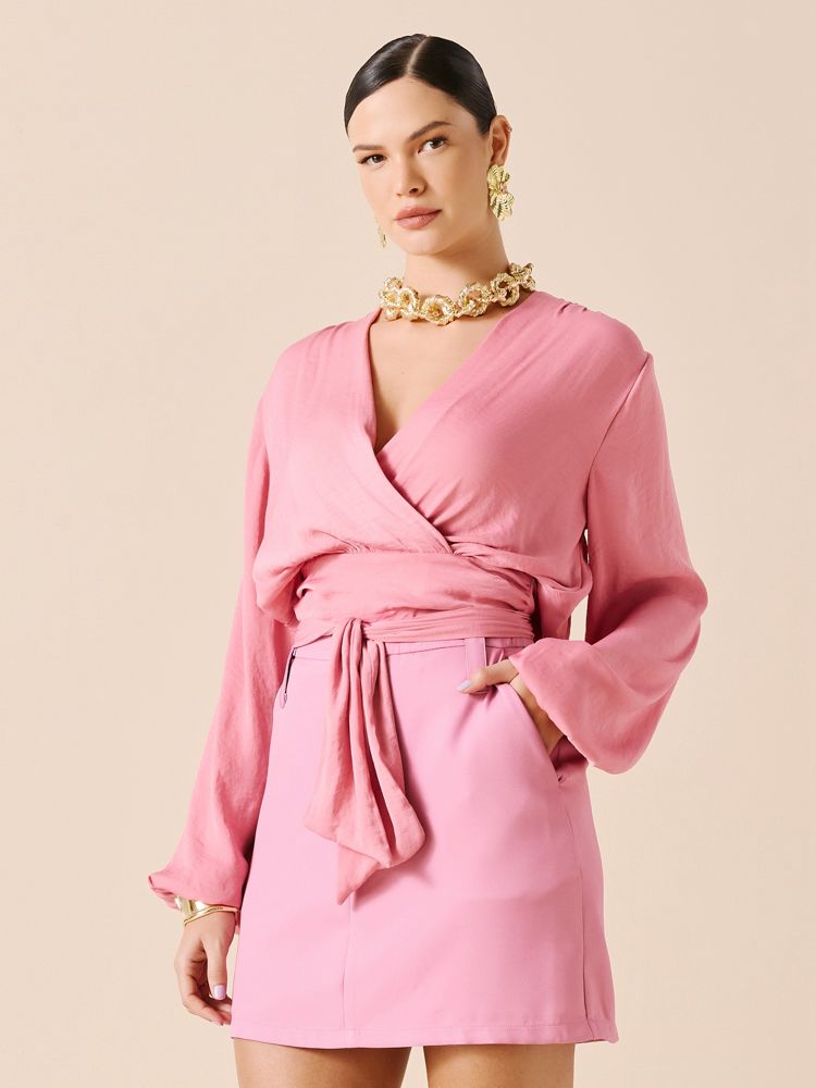 BLUSA ROSA AMARRAÇÃO