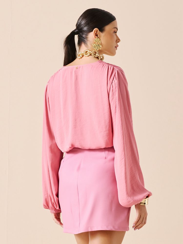BLUSA ROSA AMARRAÇÃO