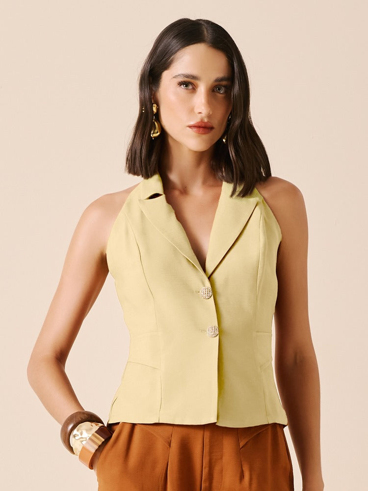 CONJUNTO COLETE ALFAIATARIA + CALÇA CENOURA