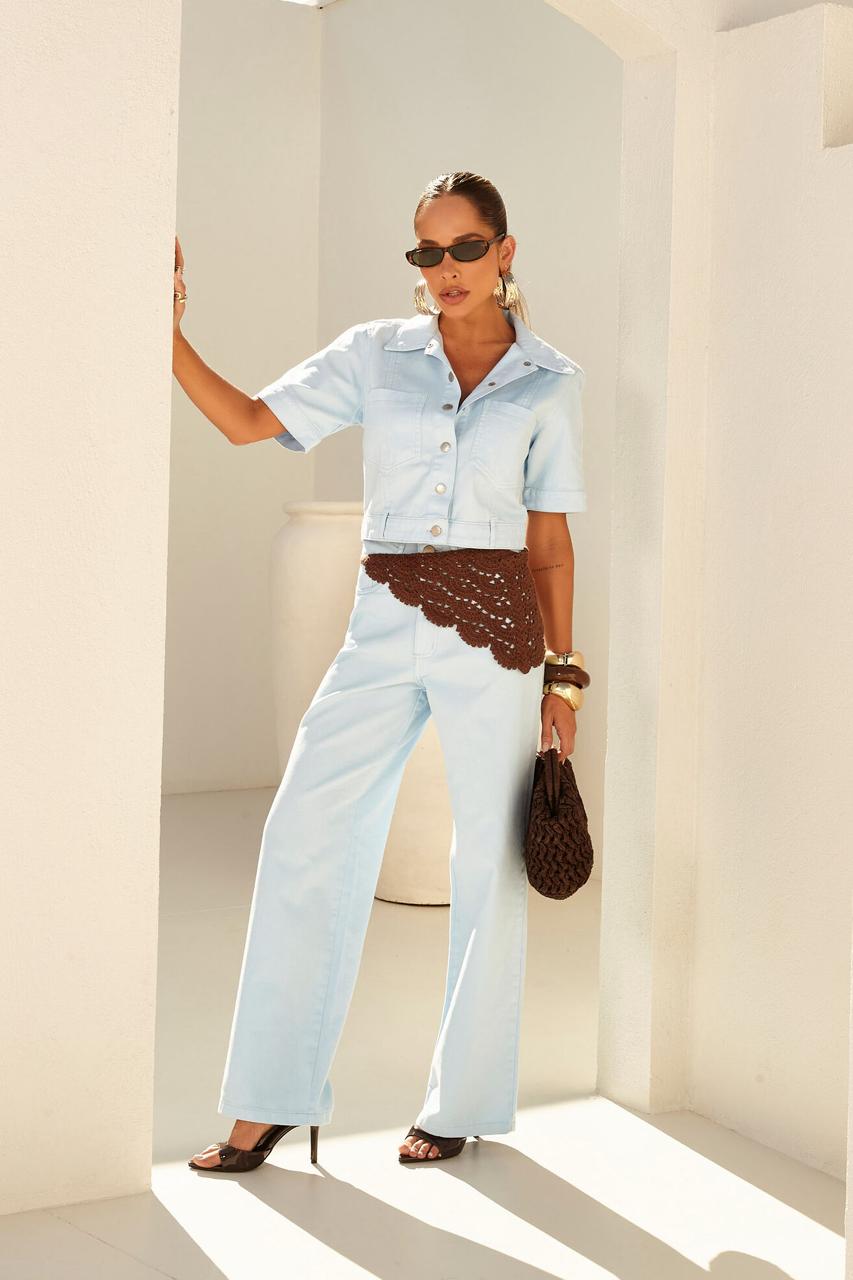 CALÇA ALTA JADE AZUL SKY