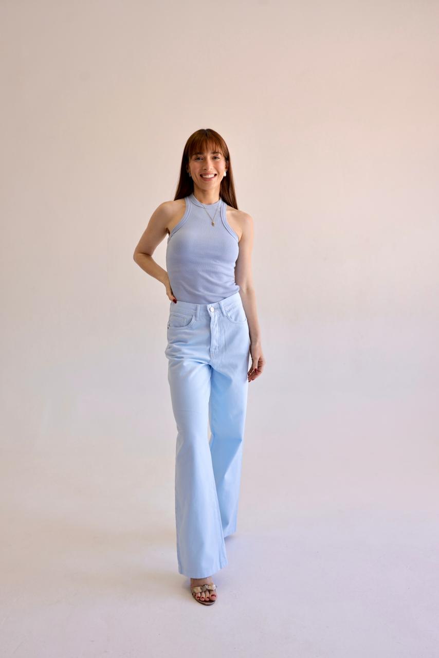 CALÇA ALTA JADE AZUL SKY