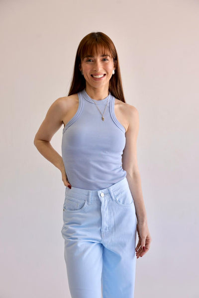 CALÇA ALTA JADE AZUL SKY